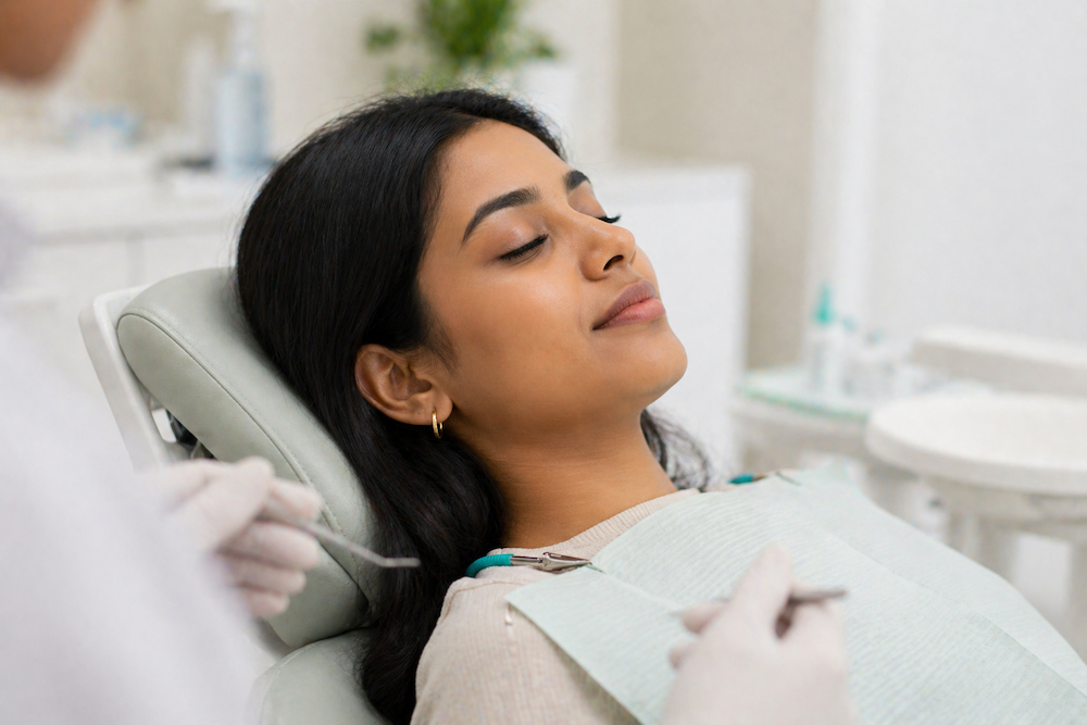 Patient receiving root canal treatment